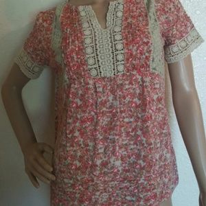 Floral Lace Crotchet Boho Top